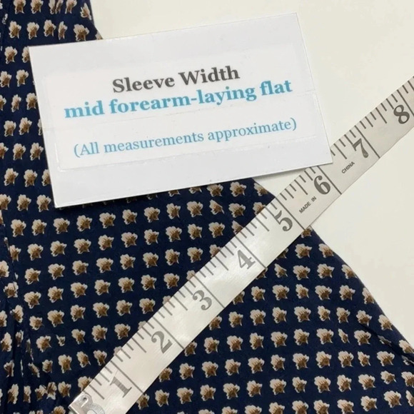 Brooklyn Industries V Neck Tunic Dress Navy Print SMALL - Picture 8 of 12